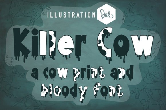 Killer Cow: A Bold Hand-Crafted Font for Edgy Craft Labels and Invitations
